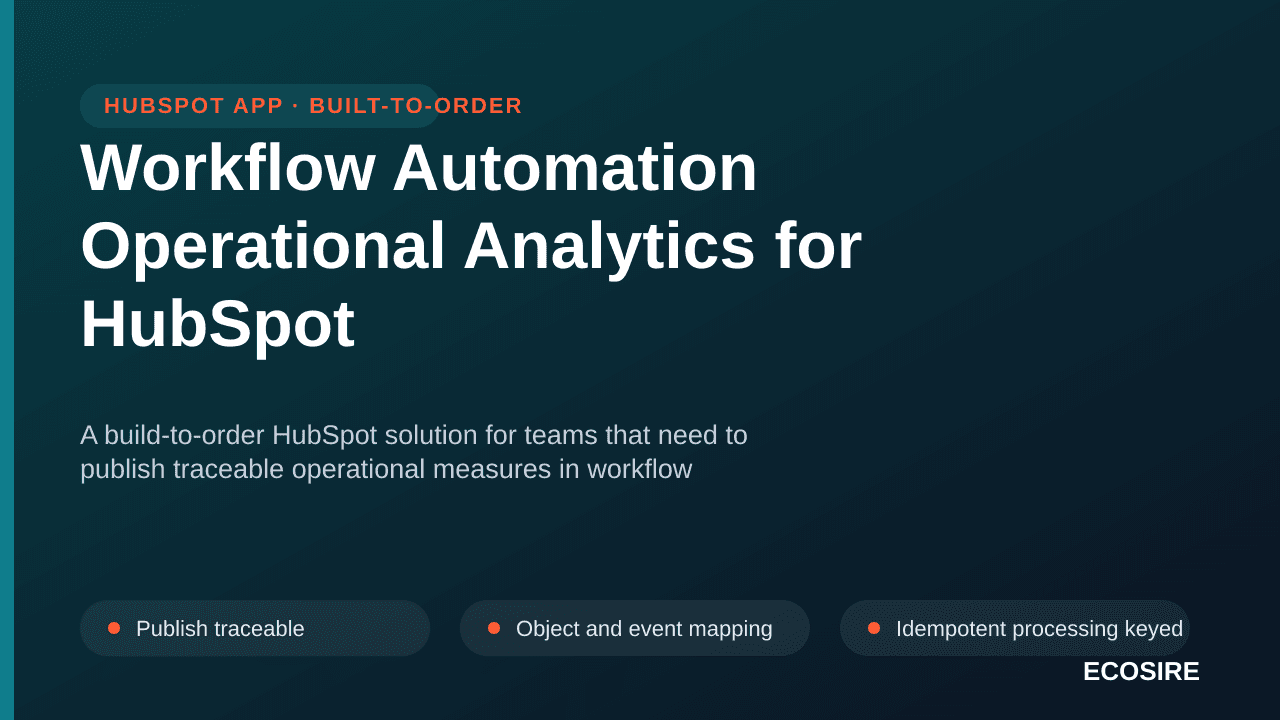 Workflow Automation Operational Analytics for HubSpot