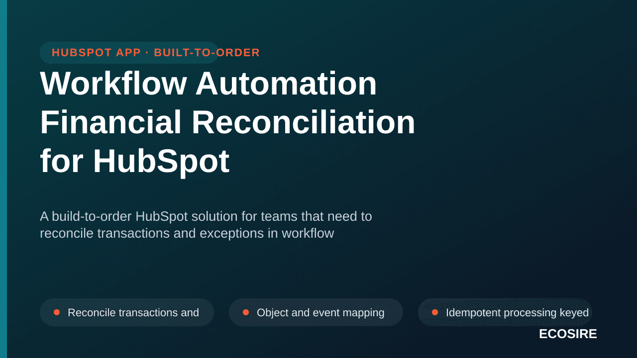 Workflow Automation Financial Reconciliation for HubSpot