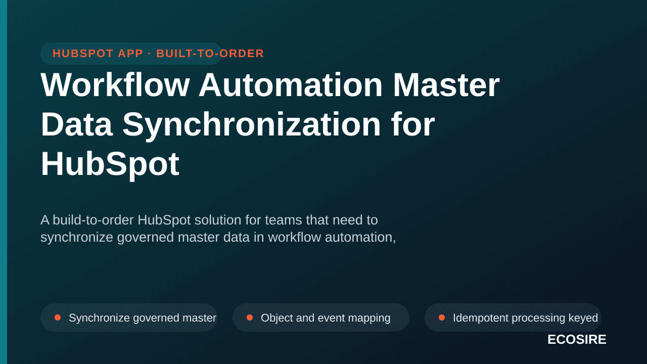 Workflow Automation Master Data Synchronization for HubSpot