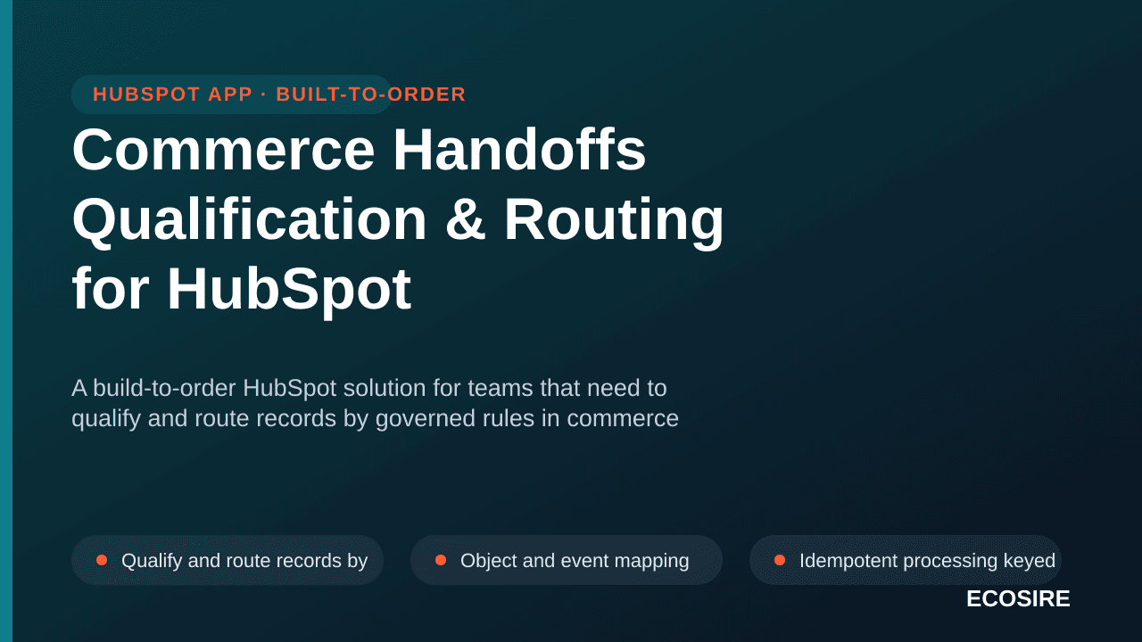 Commerce Handoffs Qualification & Routing for HubSpot — A build-to-order HubSpot solution for teams that need to qualify and  — 1/3