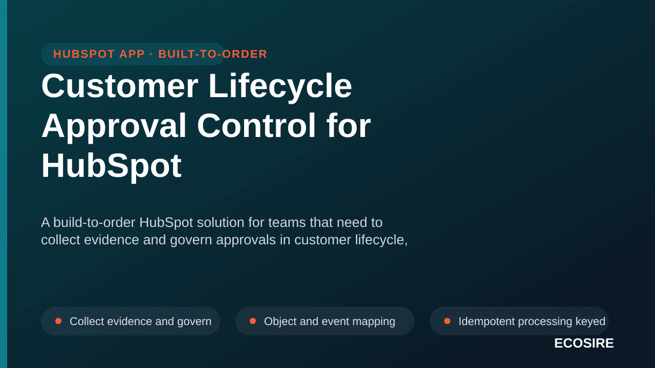 Customer Lifecycle Approval Control for HubSpot — A build-to-order HubSpot solution for teams that need to collect evidence a — 1/3