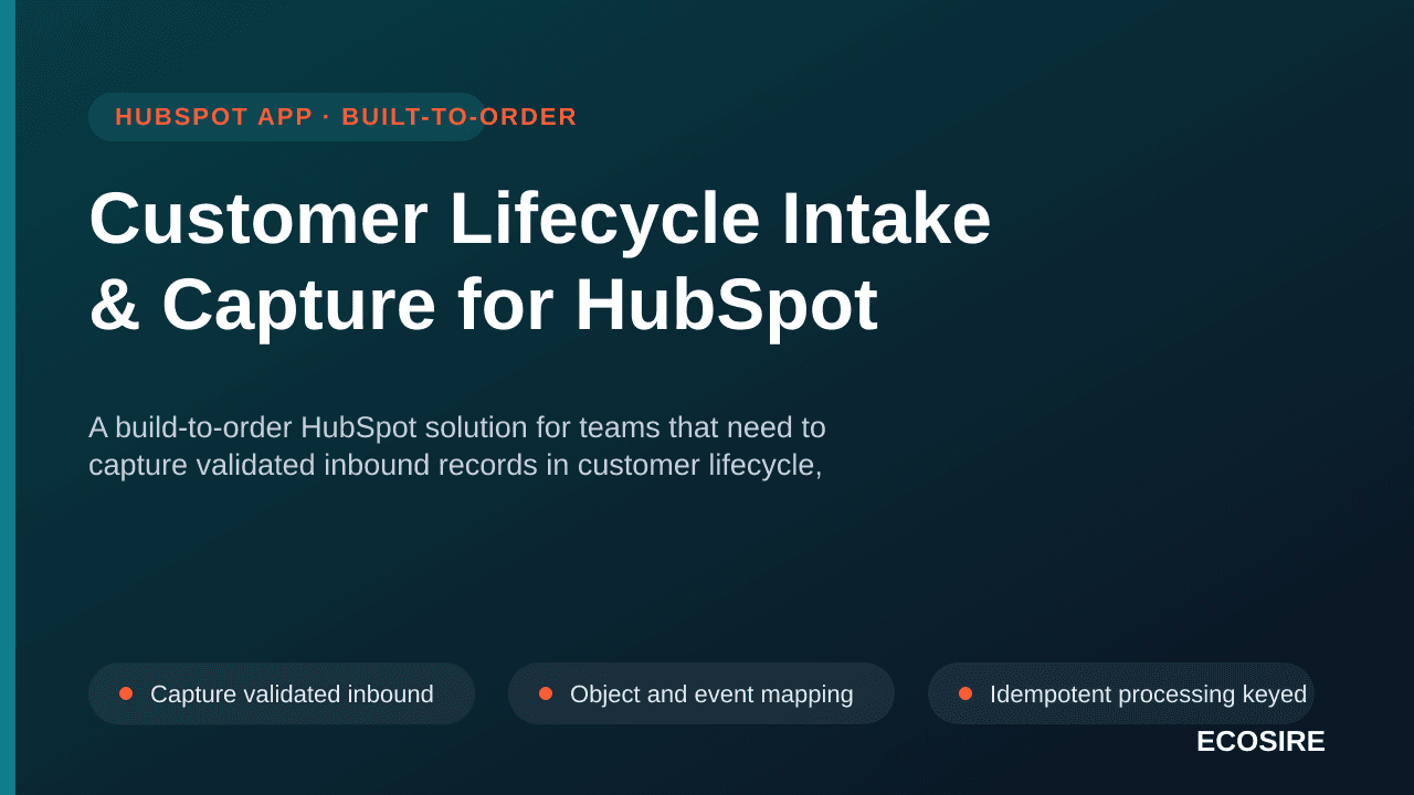 Customer Lifecycle Intake & Capture for HubSpot