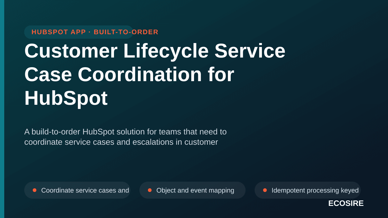 Customer Lifecycle Service Case Coordination for HubSpot — A build-to-order HubSpot solution for teams that need to coordinat — 1/3