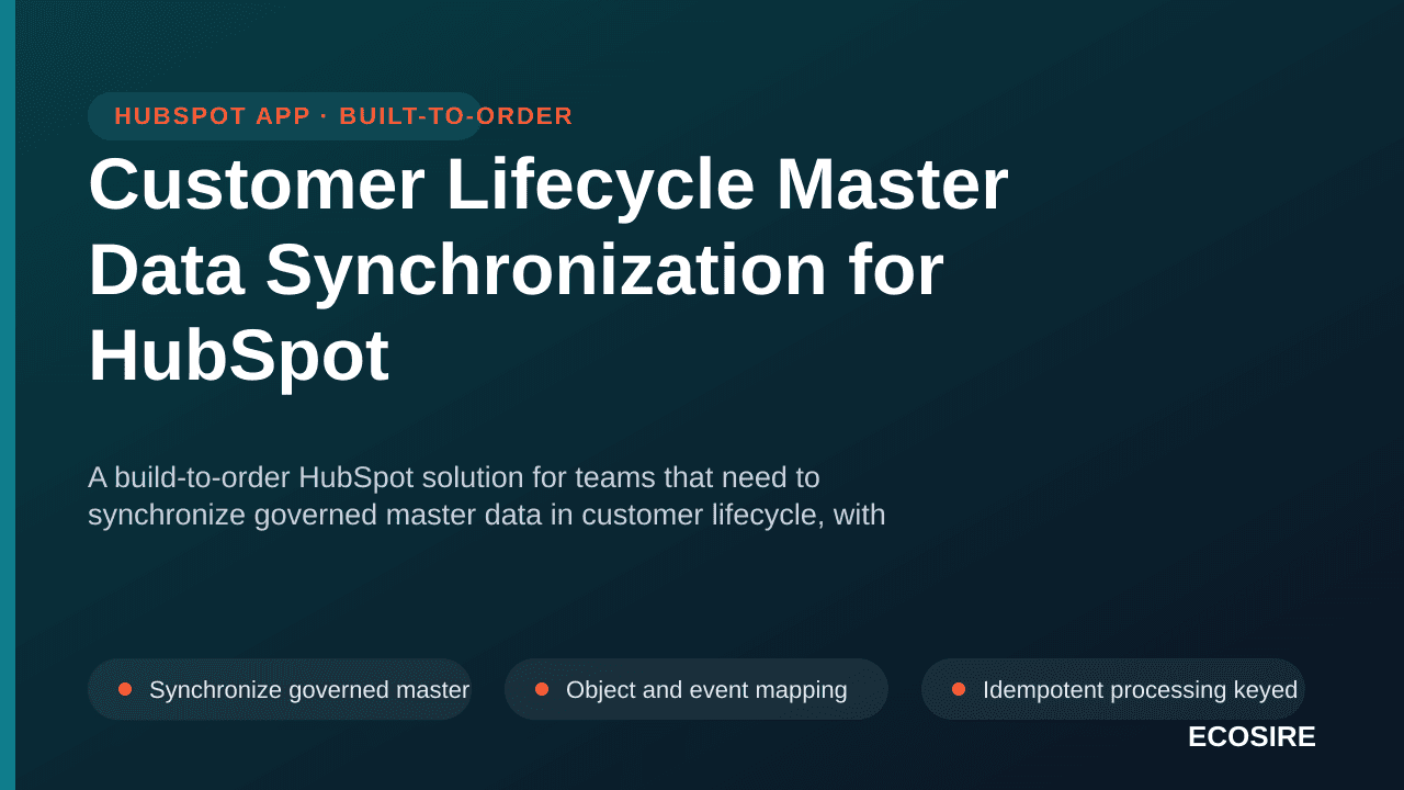 Customer Lifecycle Master Data Synchronization for HubSpot