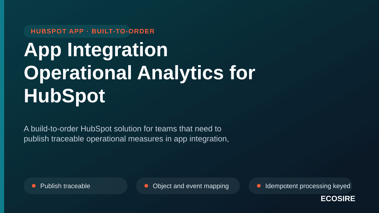 App Integration Operational Analytics for HubSpot