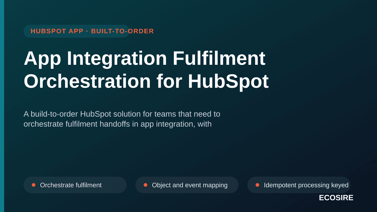 App Integration Fulfilment Orchestration for HubSpot — A build-to-order HubSpot solution for teams that need to orchestrate f — 1/3