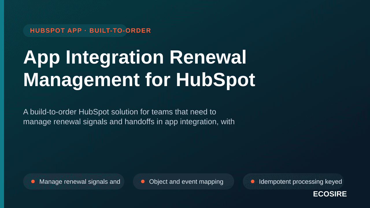 App Integration Renewal Management for HubSpot