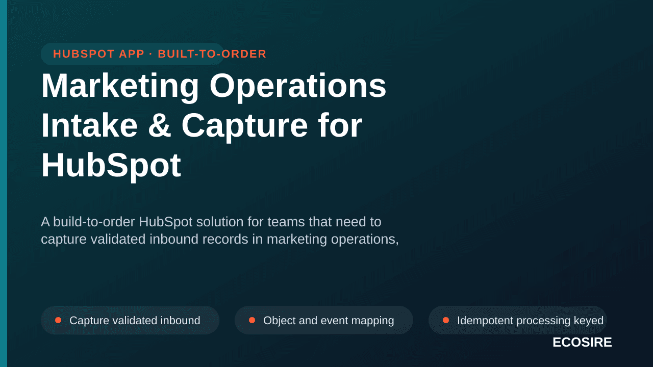 Marketing Operations Intake & Capture for HubSpot — A build-to-order HubSpot solution for teams that need to capture validate — 1/3