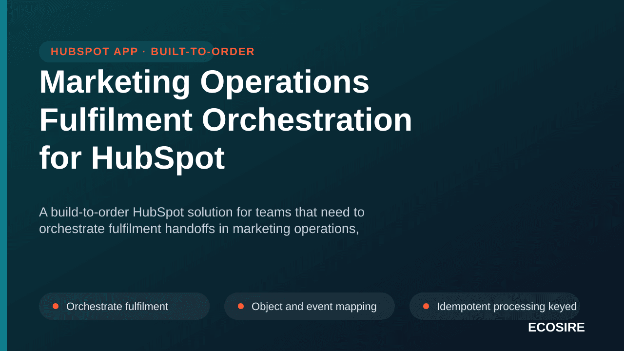 Marketing Operations Fulfilment Orchestration for HubSpot — A build-to-order HubSpot solution for teams that need to orchestr — 1/3