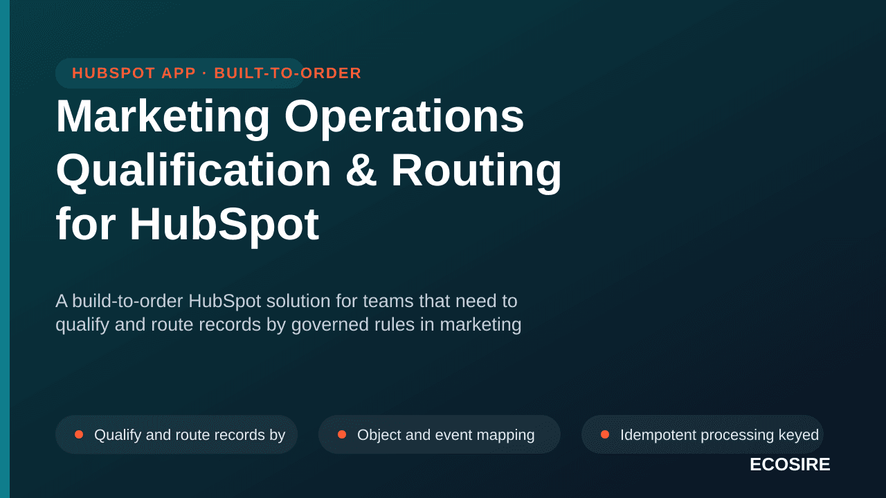 Marketing Operations Qualification & Routing for HubSpot — A build-to-order HubSpot solution for teams that need to qualify a — 1/3