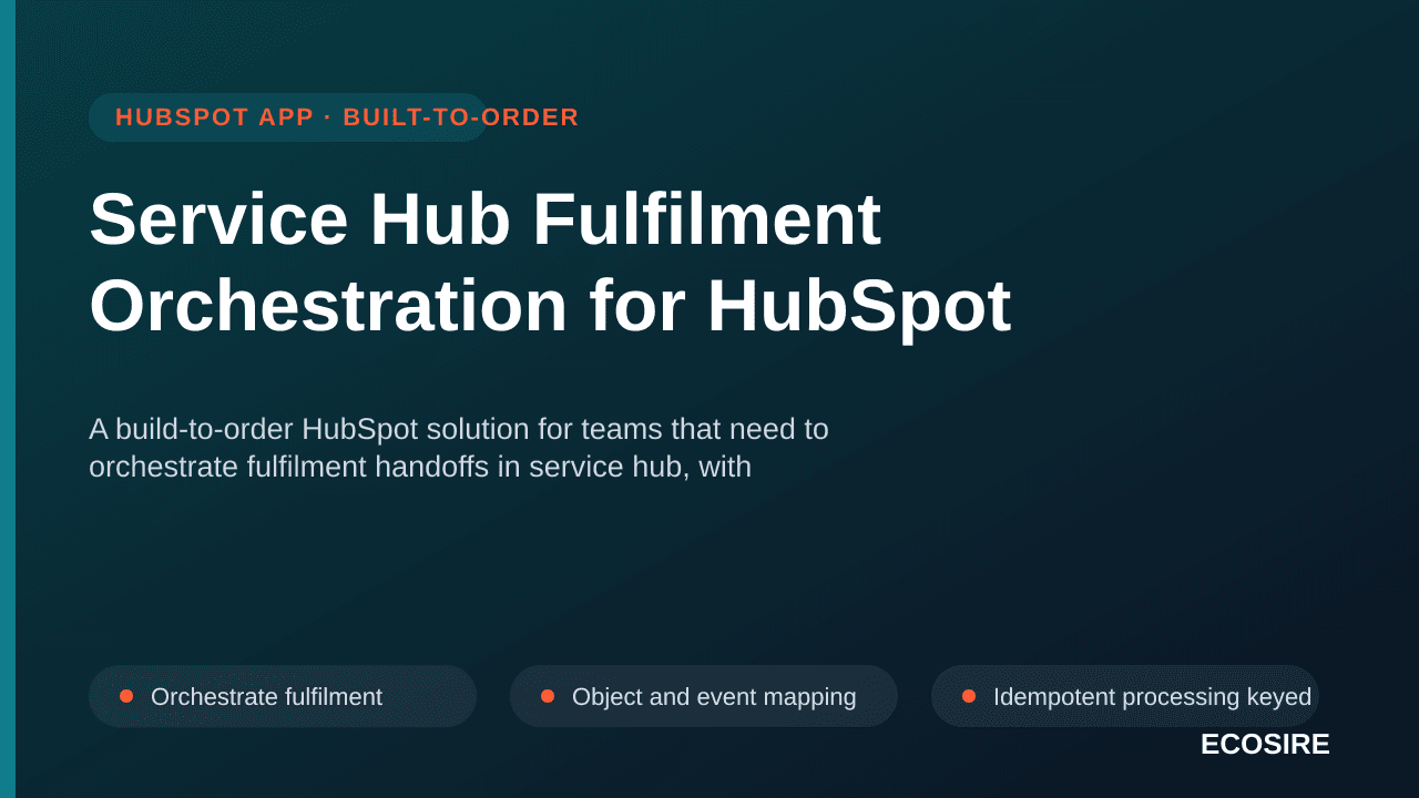 Service Hub Fulfilment Orchestration for HubSpot — A build-to-order HubSpot solution for teams that need to orchestrate fulfi — 1/3