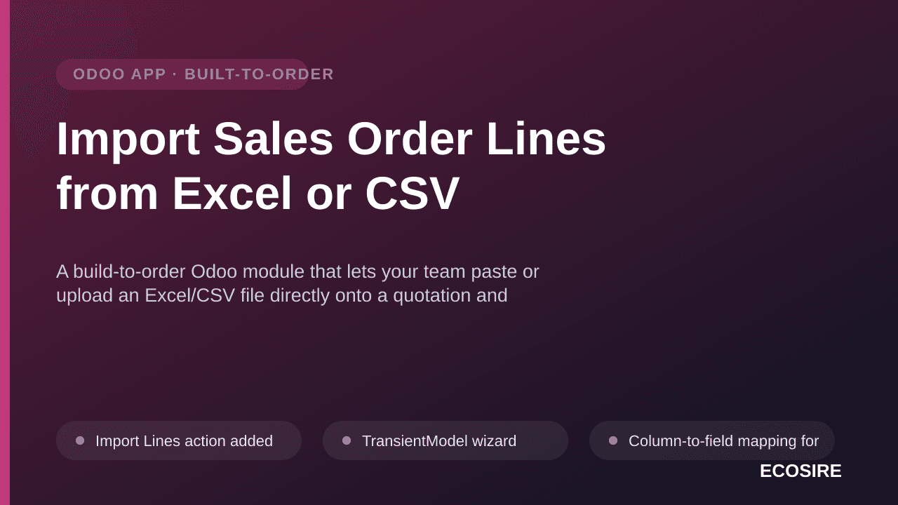 Import Sales Order Lines from Excel or CSV