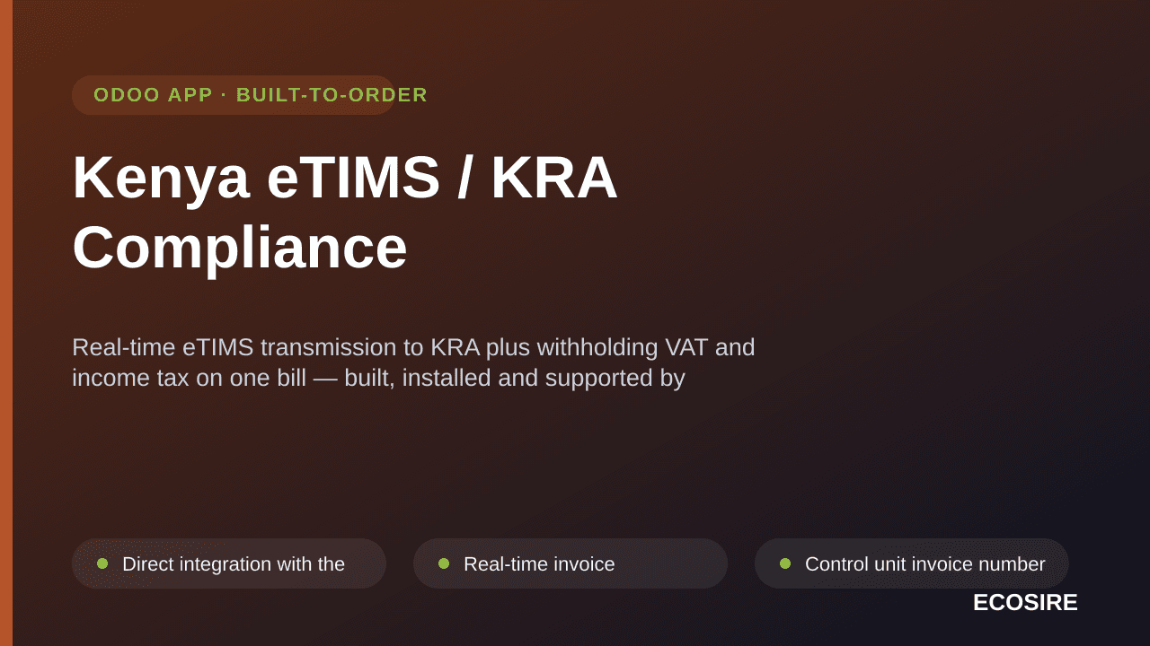 Kenya eTIMS / KRA Compliance — Real-time eTIMS transmission to KRA plus withholding VAT and income tax on one bill — built, i — Image 1 of 3