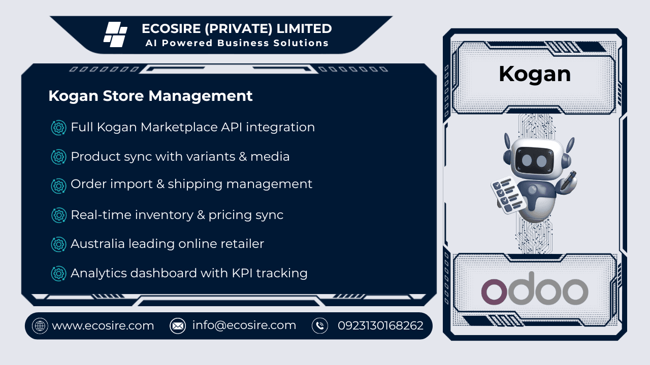 Kogan Store Management — Comprehensive Kogan Store Management for Odoo 19/18/17