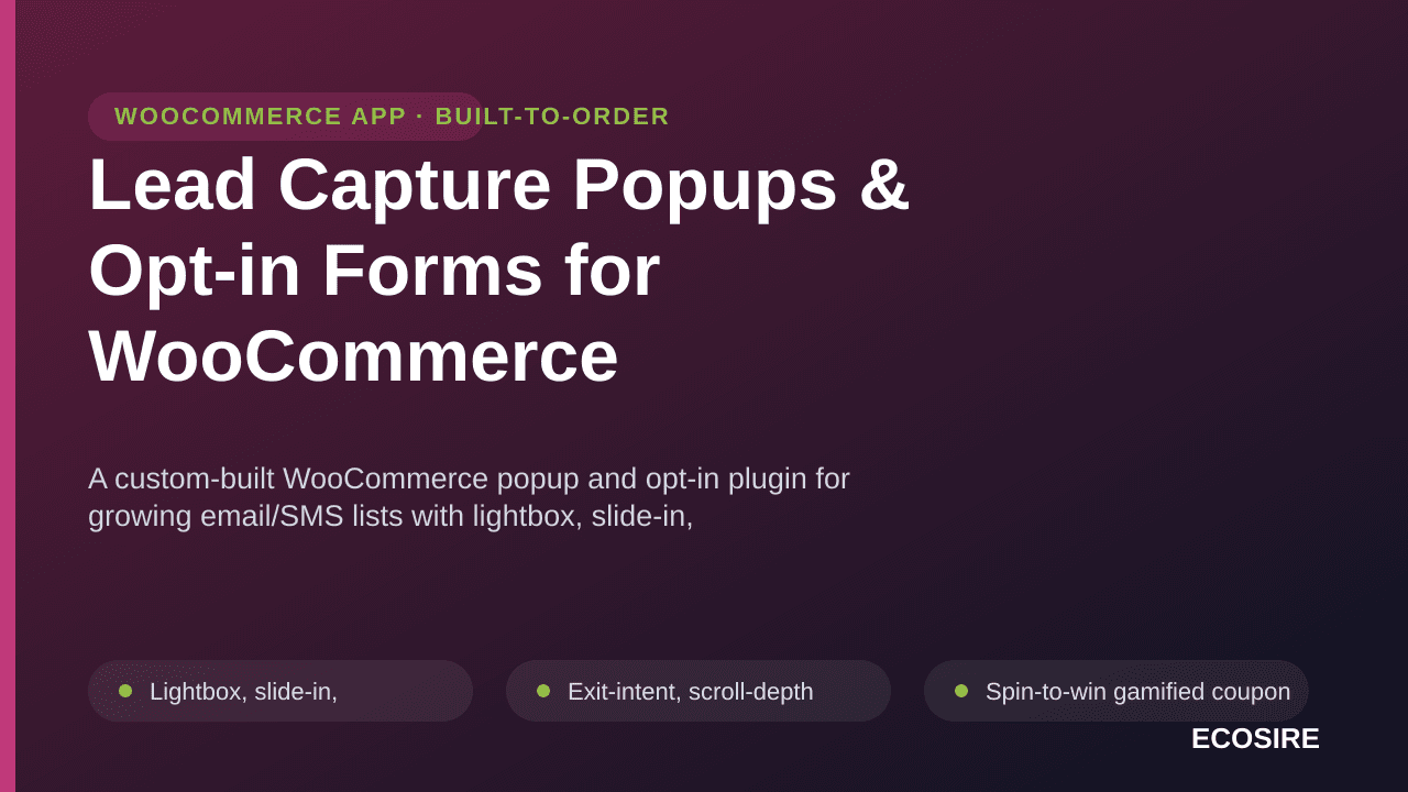 Lead Capture Popups & Opt-in Forms for WooCommerce