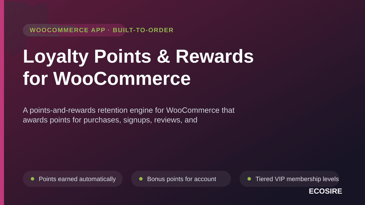 Loyalty Points & Rewards for WooCommerce — A points-and-rewards retention engine for WooCommerce that awards points for purch — Image 1 of 3