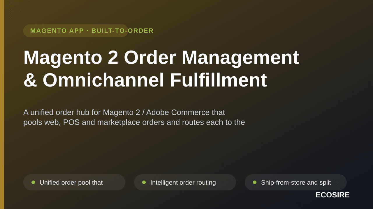 Magento 2 Order Management & Omnichannel Fulfillment — A unified order hub for Magento 2 / Adobe Commerce that pools web, POS — Image 1 of 3