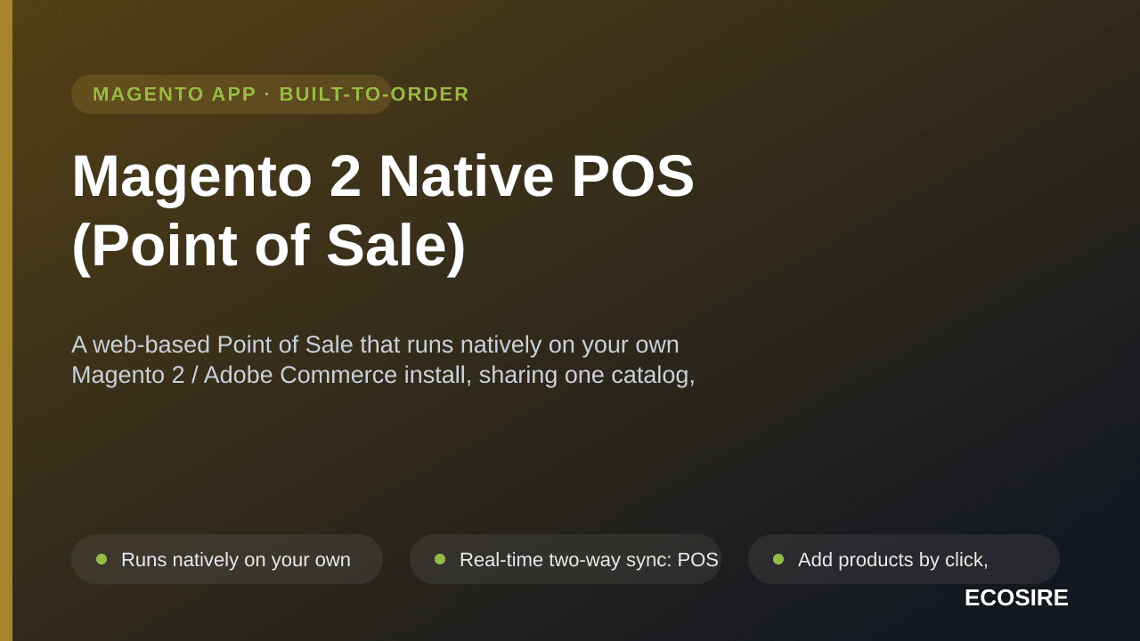 Magento 2 Native POS (Point of Sale) — A web-based Point of Sale that runs natively on your own Magento 2 / Adobe Commerce in — Image 1 of 3