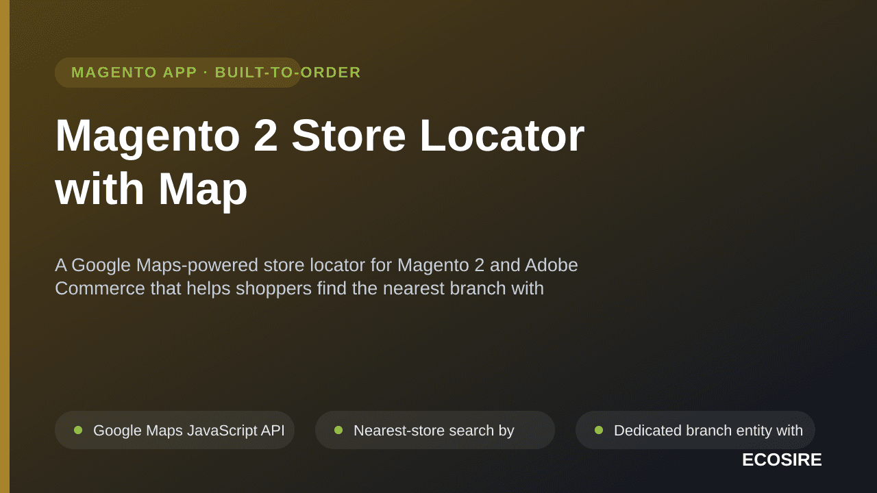 Magento 2 Store Locator with Map — A Google Maps-powered store locator for Magento 2 and Adobe Commerce that helps shoppers f — Image 1 of 3