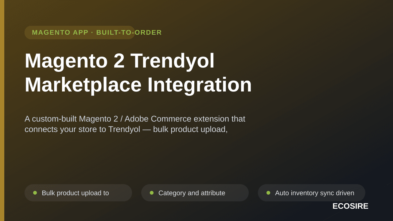 Magento 2 Trendyol Marketplace Integration — A custom-built Magento 2 / Adobe Commerce extension that connects your store to  — Image 1 of 3