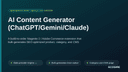 AI Content Generator (ChatGPT/Gemini/Claude) thumbnail 1