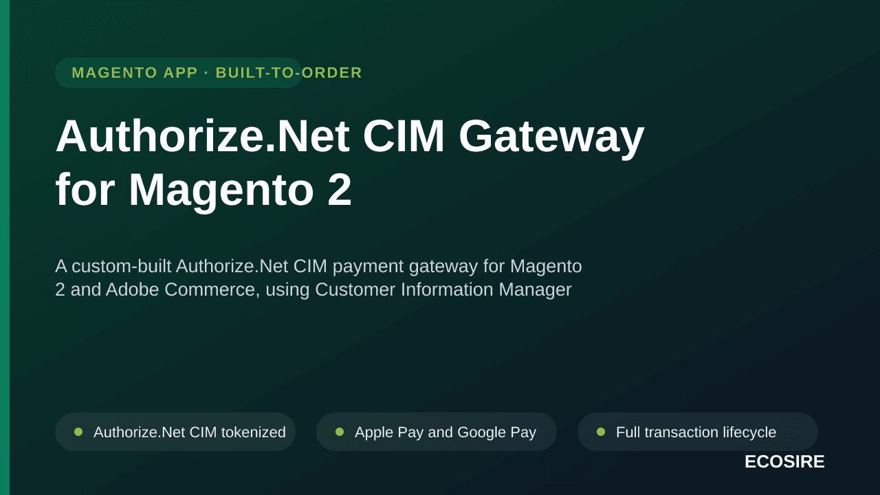 Authorize.Net CIM Gateway for Magento 2 — A custom-built Authorize — Image 1 of 3