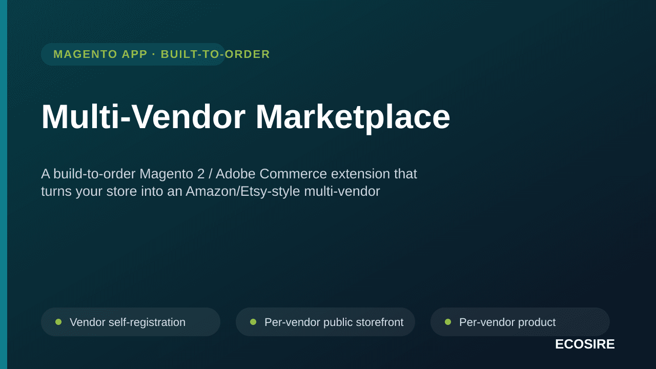 Multi-Vendor Marketplace — A build-to-order Magento 2 / Adobe Commerce extension that turns your store into an Amazon/Etsy-st — Image 1 of 3