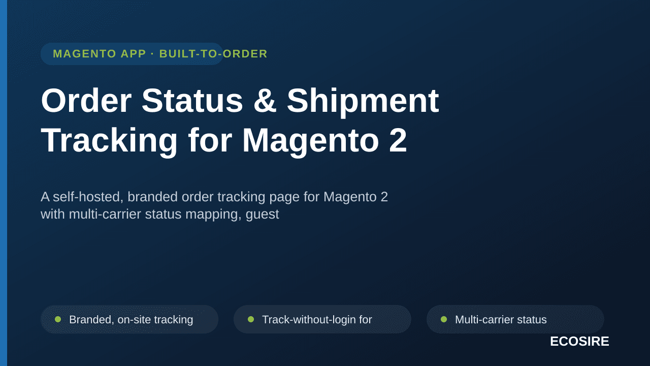 Order Status & Shipment Tracking for Magento 2 — A self-hosted, branded order tracking page for Magento 2 with multi-carrier  — Image 1 of 3
