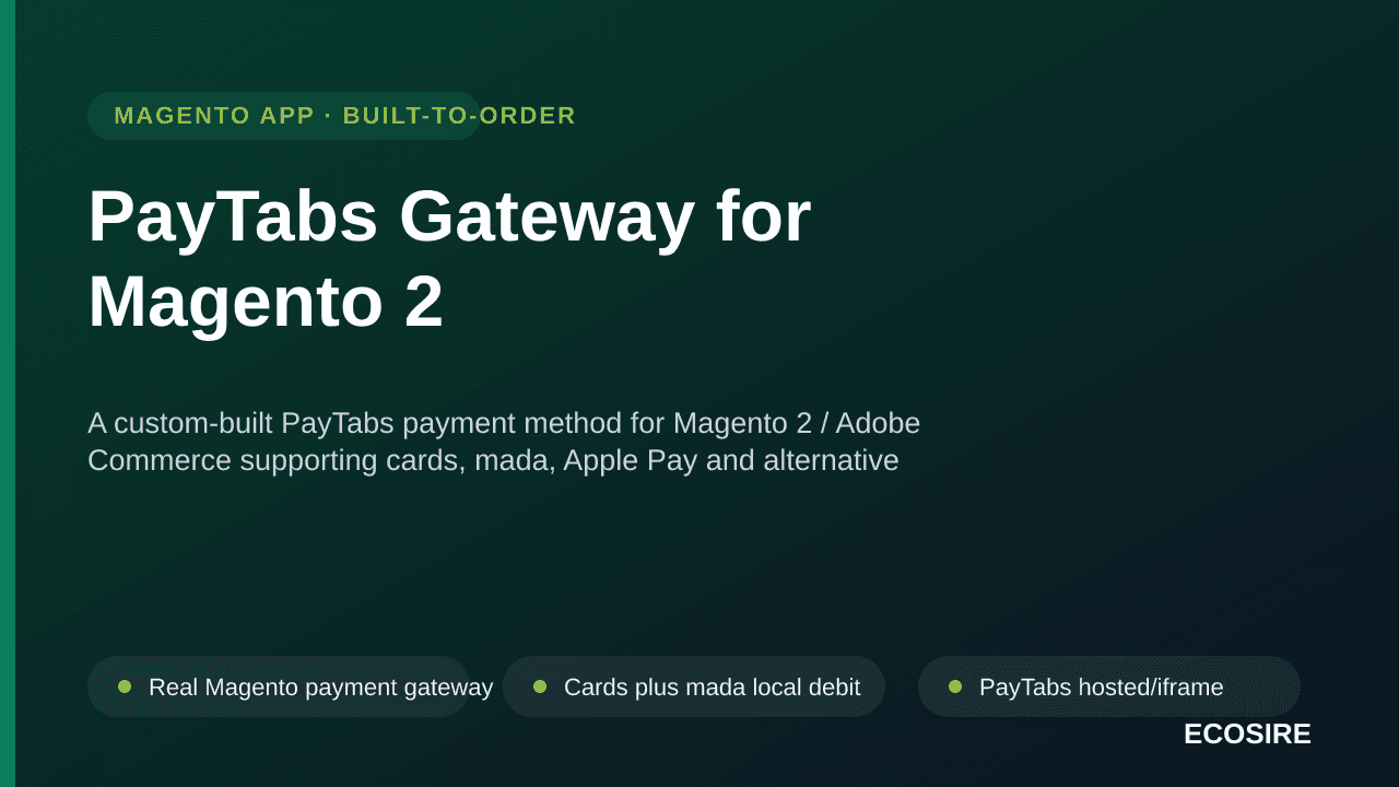 PayTabs Gateway for Magento 2 — A custom-built PayTabs payment method for Magento 2 / Adobe Commerce supporting cards, mada,  — Image 1 of 3