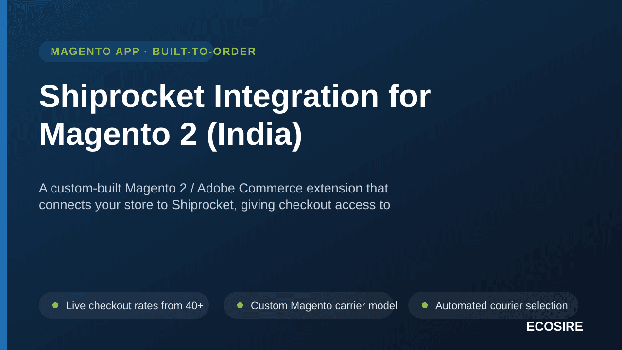 Shiprocket Integration for Magento 2 (India) — A custom-built Magento 2 / Adobe Commerce extension that connects your store t — Image 1 of 3