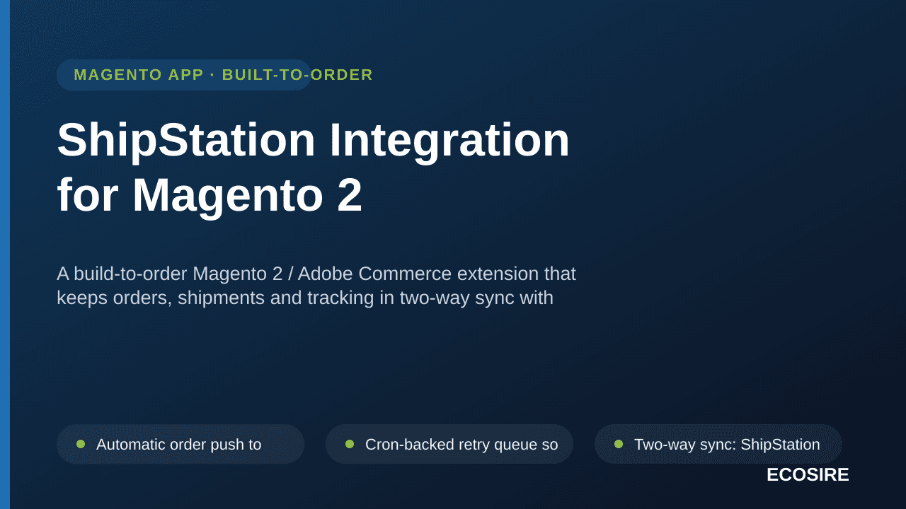 ShipStation Integration for Magento 2 — A build-to-order Magento 2 / Adobe Commerce extension that keeps orders, shipments an — Image 1 of 3