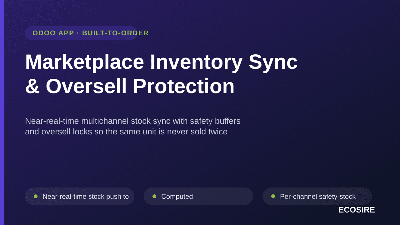 Marketplace Inventory Sync & Oversell Protection — Near-real-time multichannel stock sync with safety buffers and oversell lo — Image 1 of 3