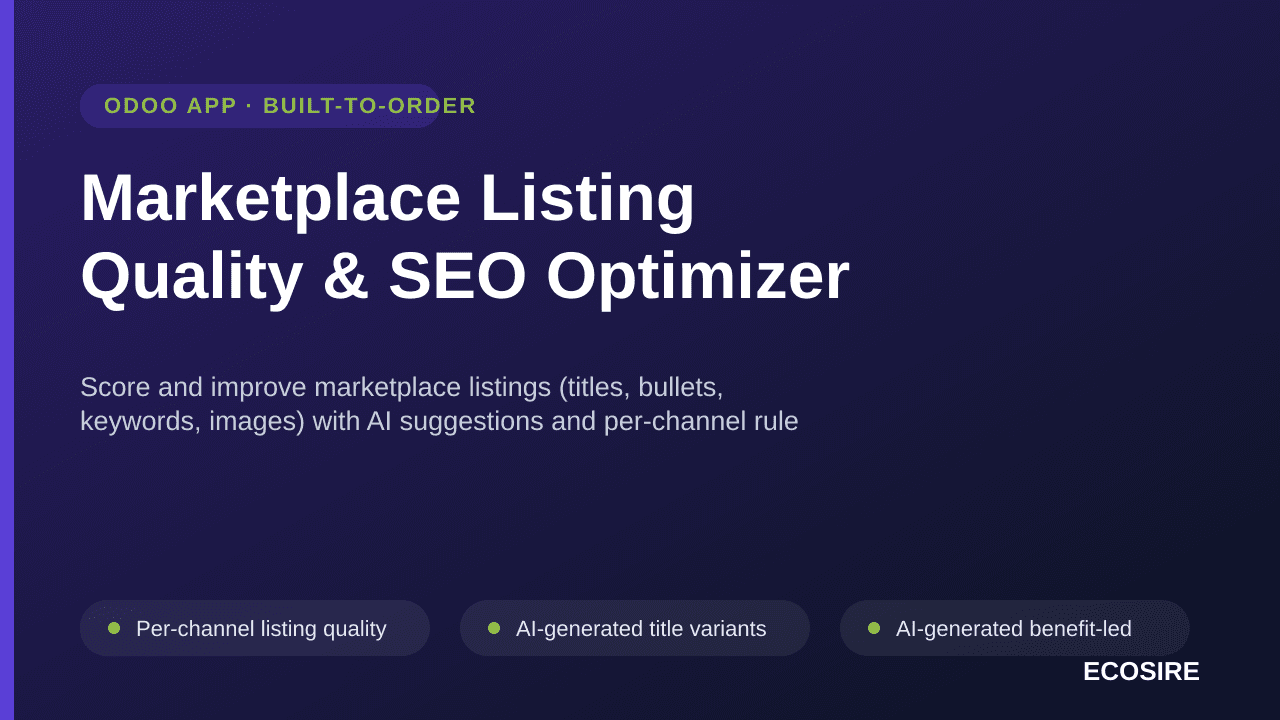 Marketplace Listing Quality & SEO Optimizer — Score and improve marketplace listings (titles, bullets, keywords, images) with — Image 1 of 3
