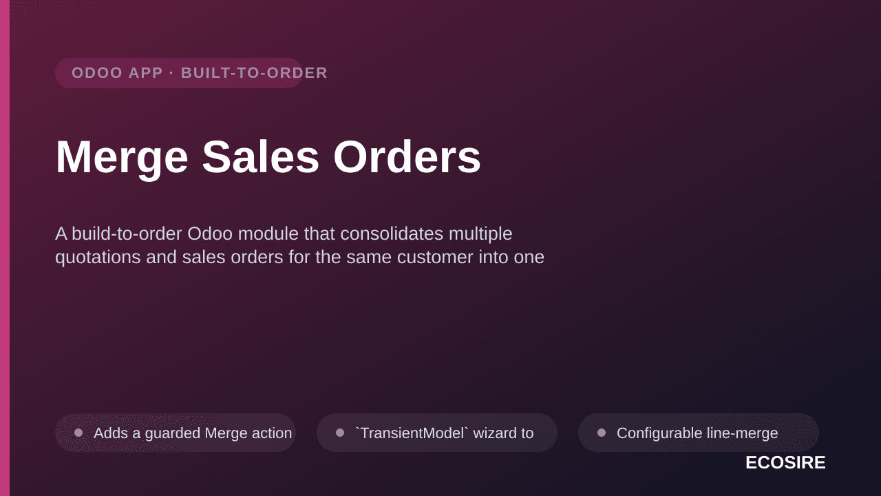 Merge Sales Orders