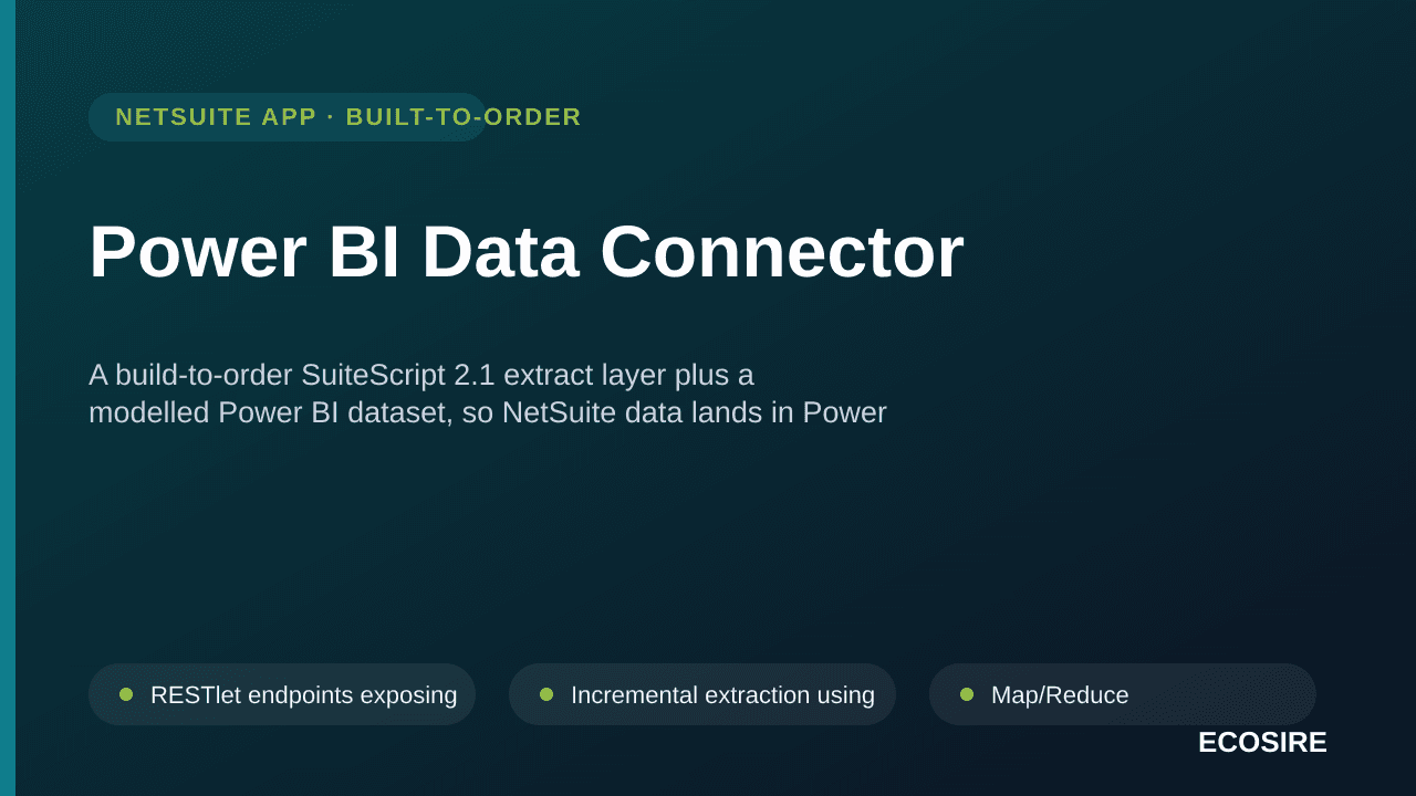 Power BI Data Connector — A build-to-order SuiteScript 2