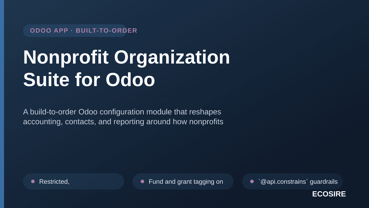 Nonprofit Organization Suite for Odoo