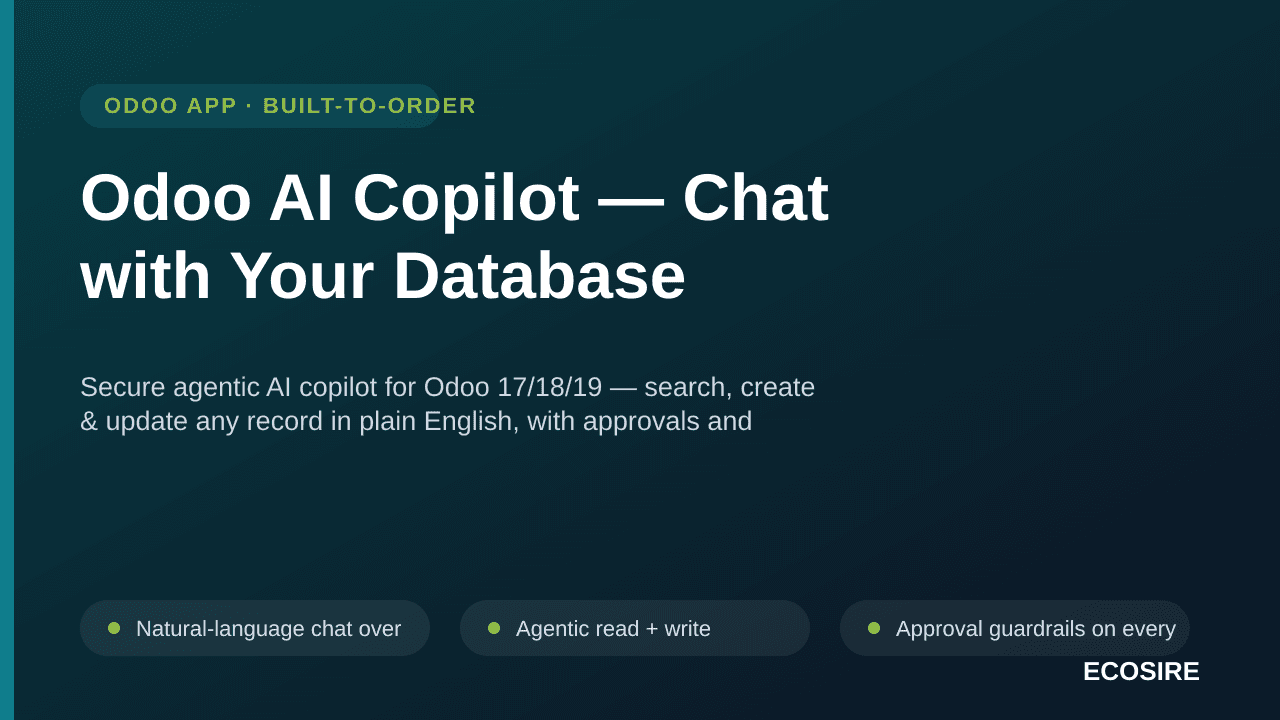 Odoo AI Copilot — Chat with Your Database — Secure agentic AI copilot for Odoo 17/18/19 — search, create & update any record  — Image 1 of 3