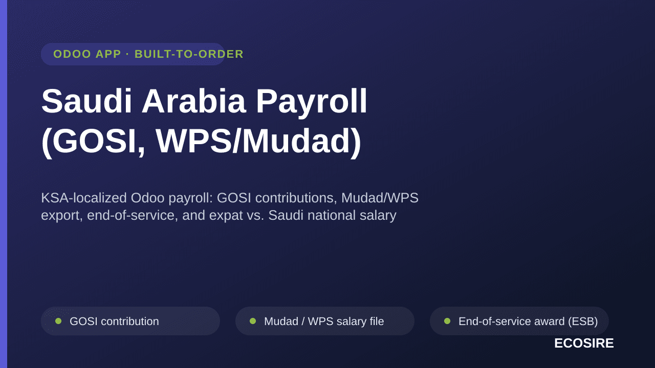 Saudi Arabia Payroll (GOSI, WPS/Mudad)