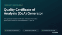 Quality Certificate of Analysis (CoA) Generator thumbnail 1