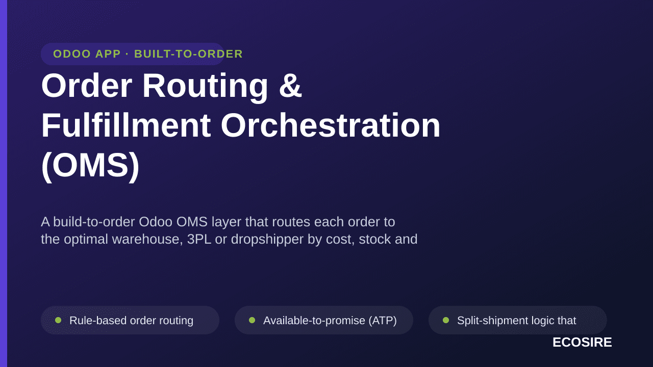 Order Routing & Fulfillment Orchestration (OMS) — A build-to-order Odoo OMS layer that routes each order to the optimal wareh — Image 1 of 3