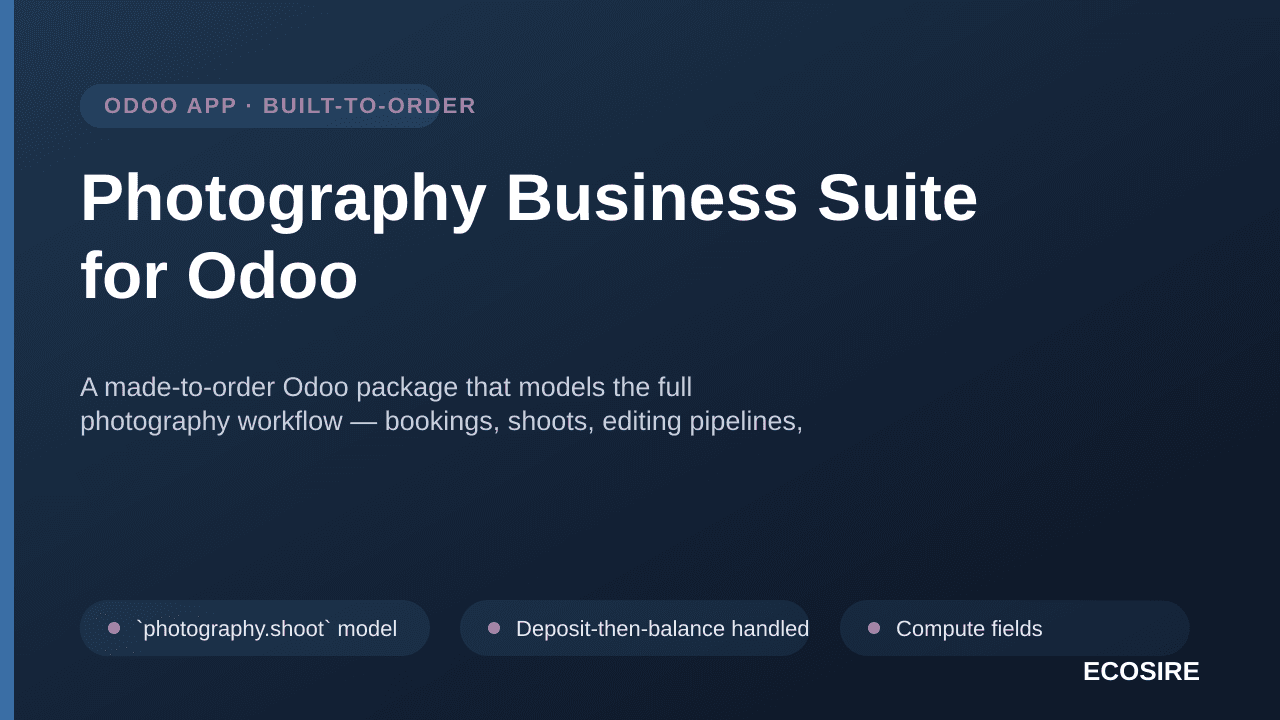 Photography Business Suite for Odoo