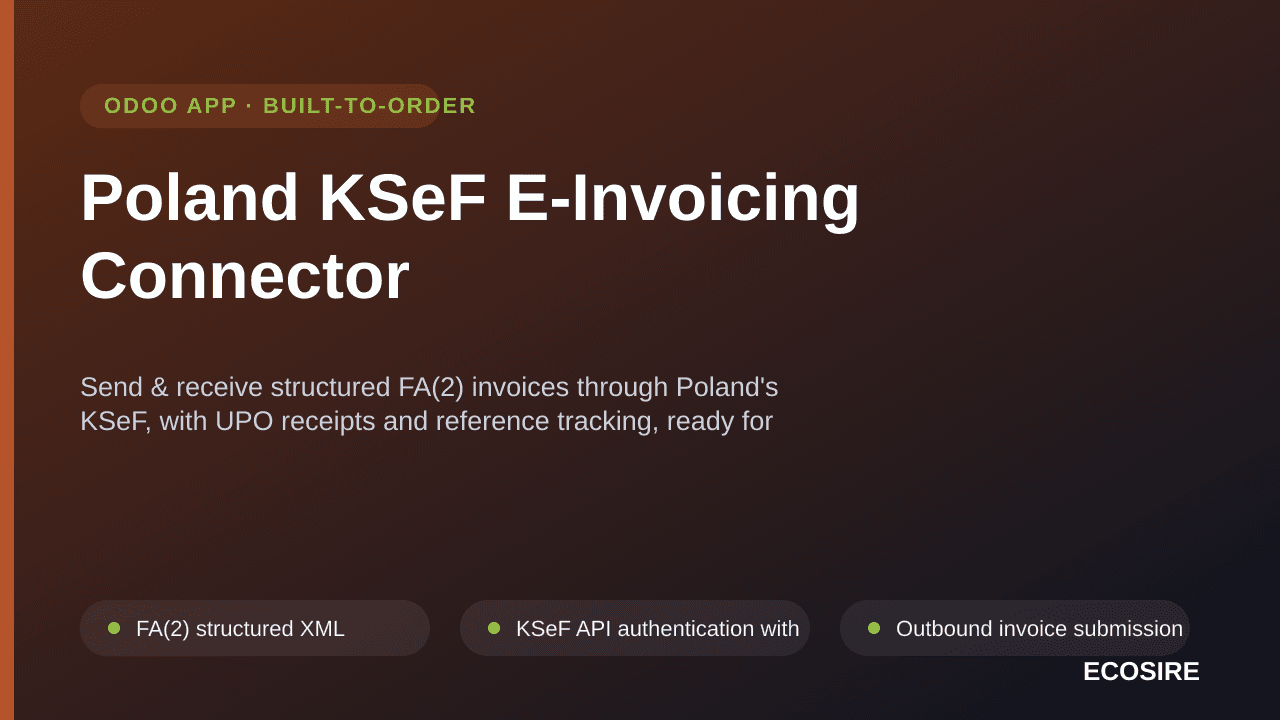 Poland KSeF E-Invoicing Connector — Send & receive structured FA(2) invoices through Poland's KSeF, with UPO receipts and ref — Image 1 of 3