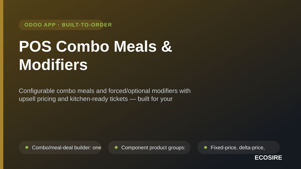 POS Combo Meals & Modifiers — Configurable combo meals and forced/optional modifiers with upsell pricing and kitchen-ready ti — Image 1 of 3