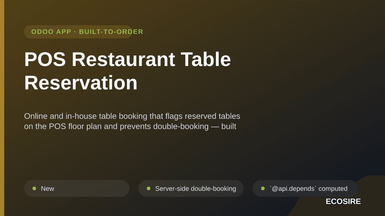 POS Restaurant Table Reservation — Online and in-house table booking that flags reserved tables on the POS floor plan and pre — Image 1 of 3