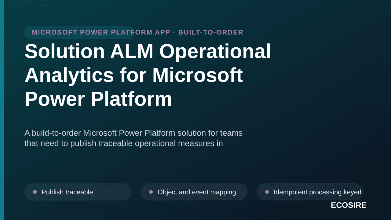 Solution ALM Operational Analytics for Microsoft Power Platform