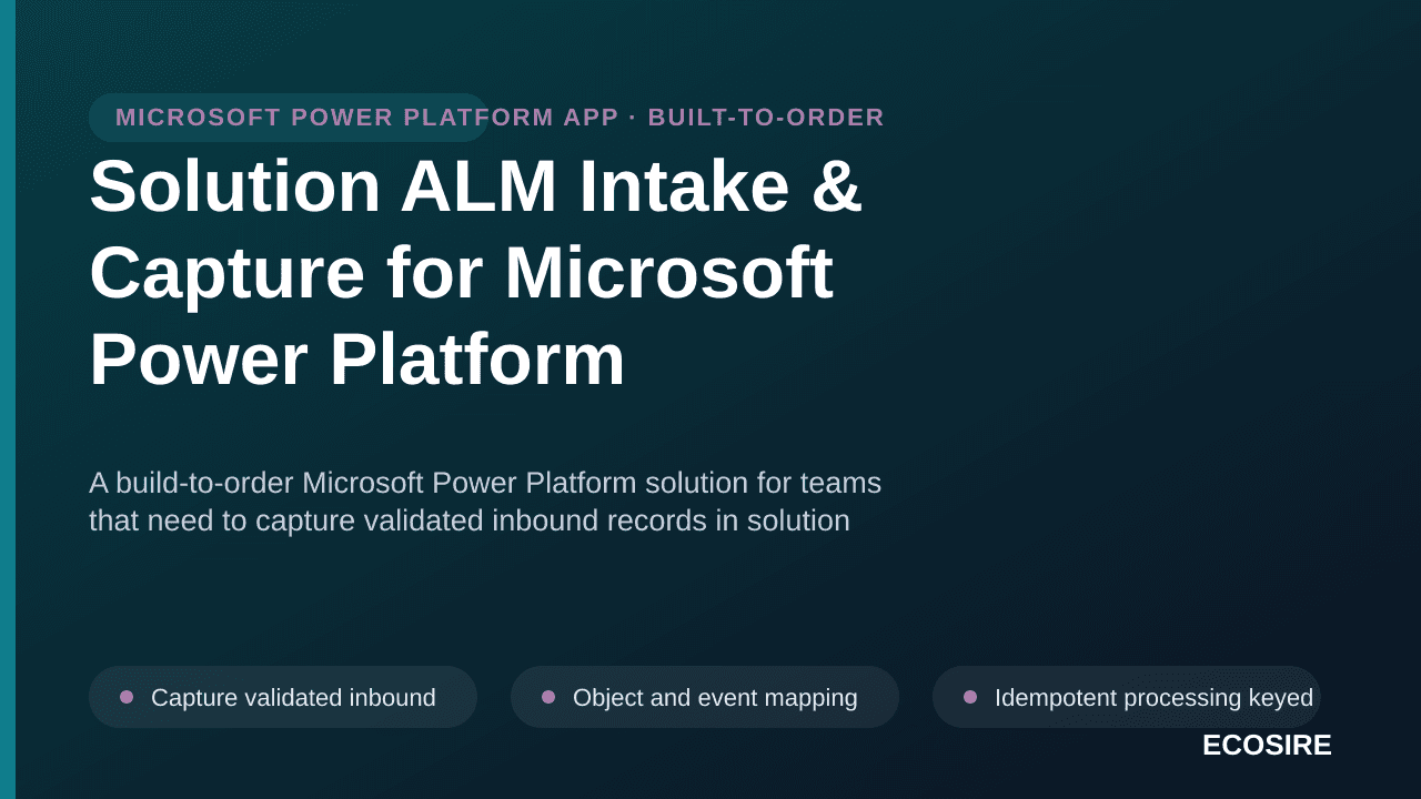Solution ALM Intake & Capture for Microsoft Power Platform