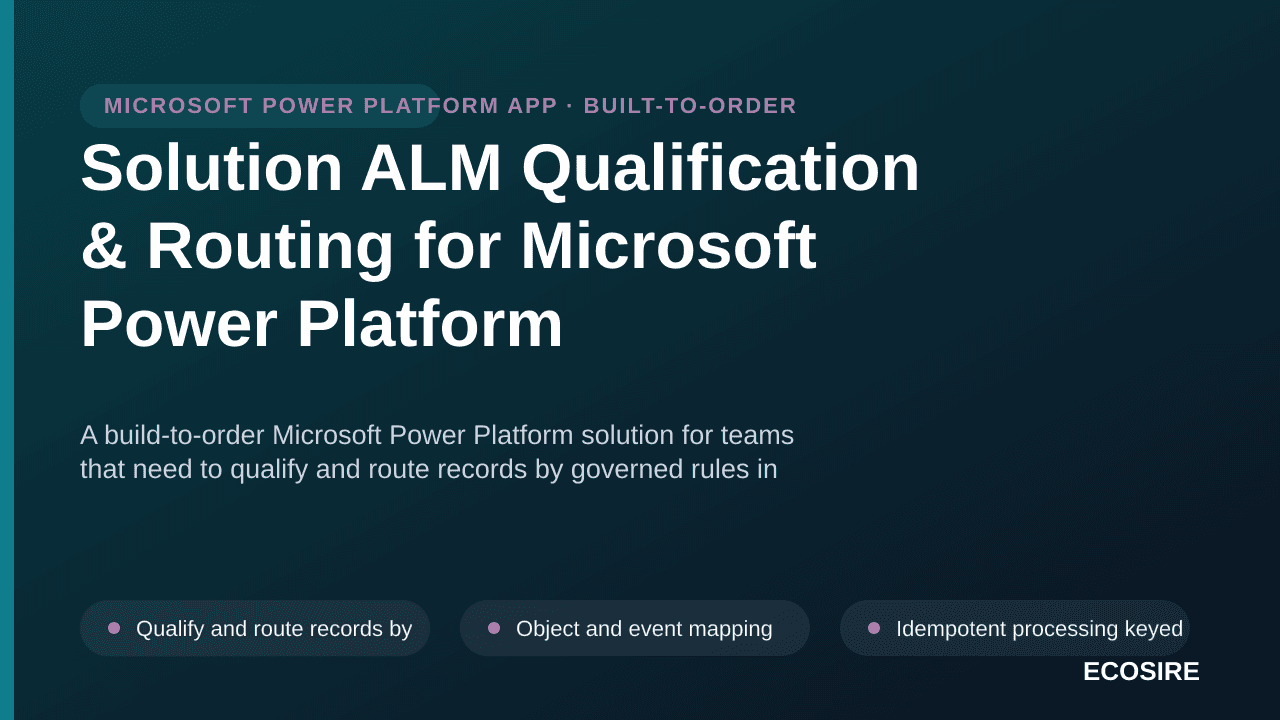 Solution ALM Qualification & Routing for Microsoft Power Platform