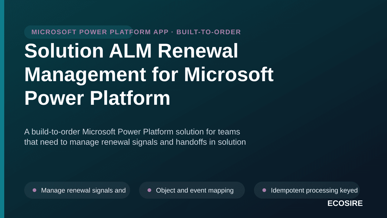 Solution ALM Renewal Management for Microsoft Power Platform