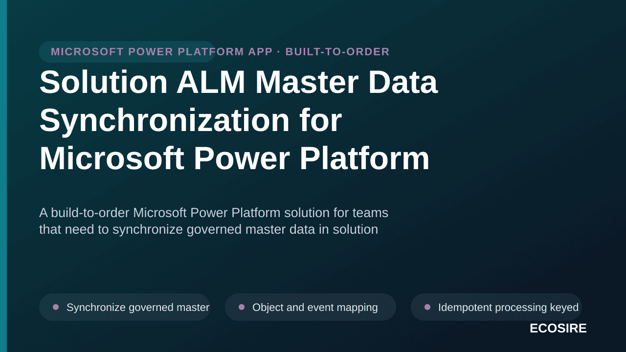 Solution ALM Master Data Synchronization for Microsoft Power Platform