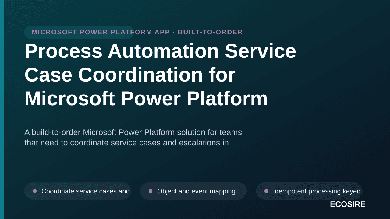 Process Automation Service Case Coordination for Microsoft Power Platform — A build-to-order Microsoft Power Platform solutio — 1/3